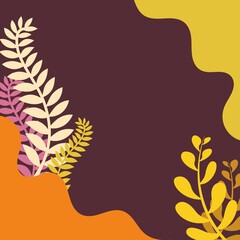 aesthetic floral background and textures vector with minimalist  abstract design and organic shapes. autumn background vector. square sosial media template background.