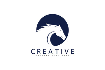 Obraz premium HORSE head logo, in circle animal head symbol
