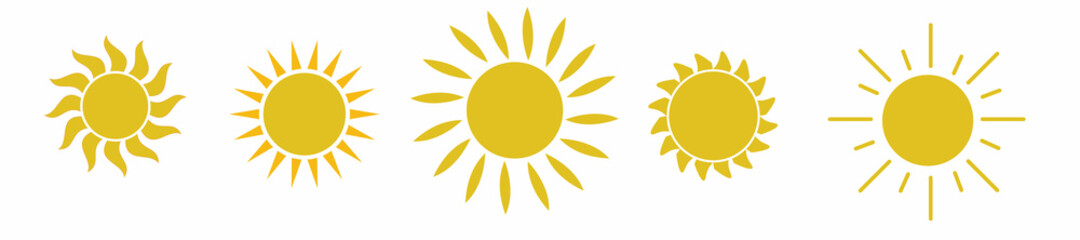 Sun icons vector symbol set
