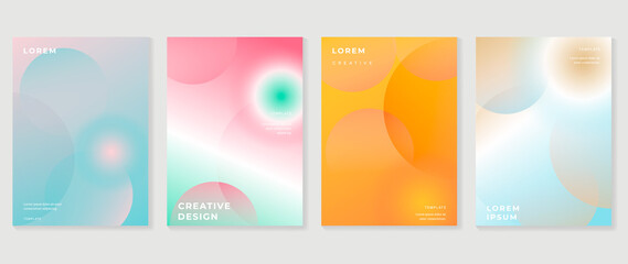 Fluid gradient background. Minimalist posters, cover, wall arts with colorful geometric shapes and liquid color. Modern wallpaper design for presentation, home decoration.  website and banner.
