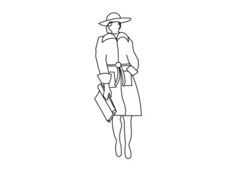 sketch of a person with a hat