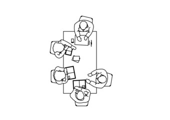Vector design of a group of people in a meeting