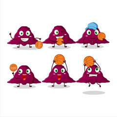 Talented delta covirus cartoon character as a basketball athlete - obrazy, fototapety, plakaty