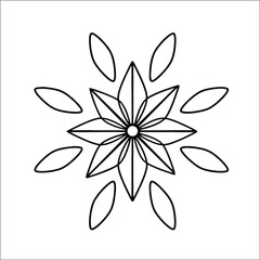 The abstract flower design suitable for logo, icon, creative design, and coloring book