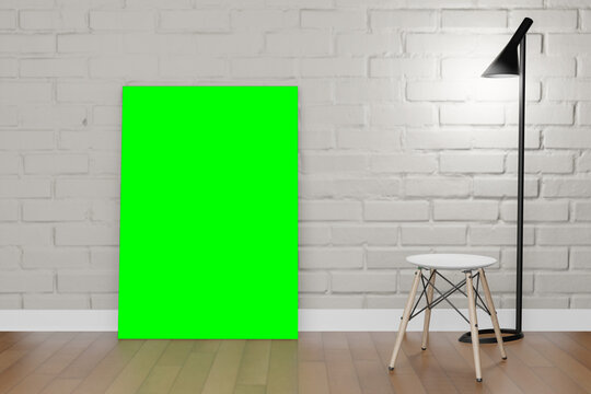 3d rendering illustration of frame poster frame mockup in modern interior background, living room or placing flyer or advertising design