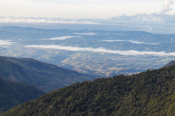 beautiful mountain landscape full of primary cloud forest in the vicinity of Chirripo national park