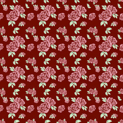 Seamless vintage pattern with flowers. Seamless pattern can be used for wallpaper, pattern fills, web page background, surface textures.