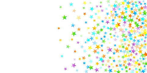 Rainbow Festive Confetti. Carnival Star Falling.