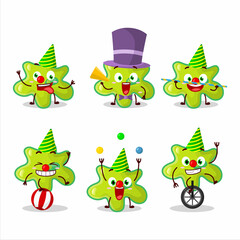 Cartoon character of nyctacovirus with various circus shows