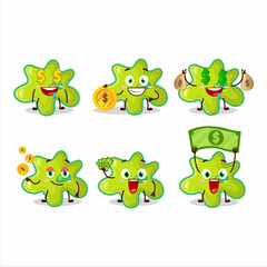 Obraz premium Nyctacovirus cartoon character with cute emoticon bring money