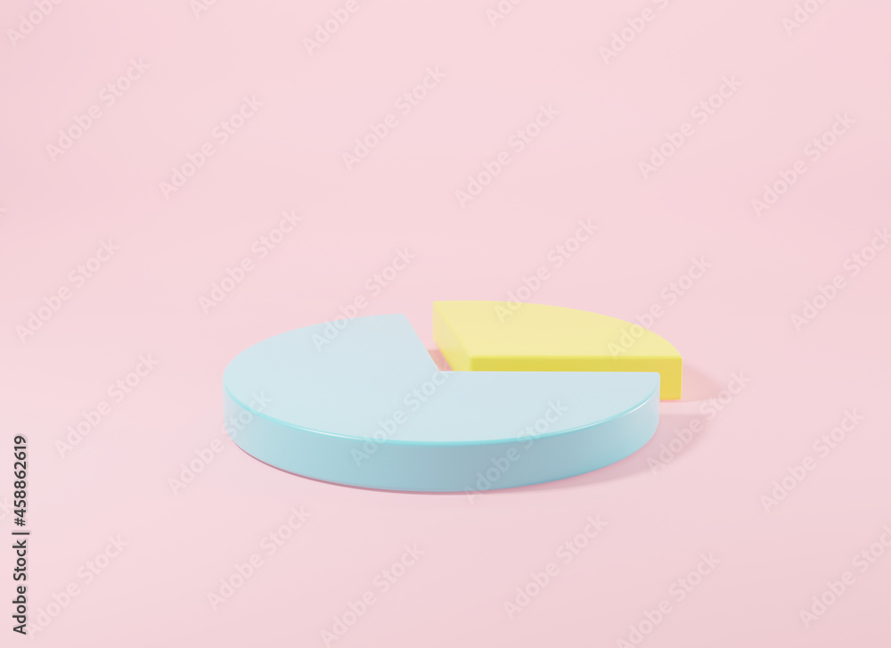 Aufkleber donut chart graph growth diagram infographics elements analysis on pink background, business info em