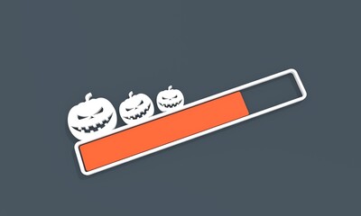 Doodle pumpkin silhouette and progress or loading bar