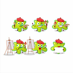 Artistic Artist of nyctacovirus cartoon character painting with a brush