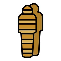 Egyptian mummy icon. Outline egyptian mummy vector icon color flat isolated
