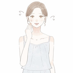 愛想笑いをしている女性