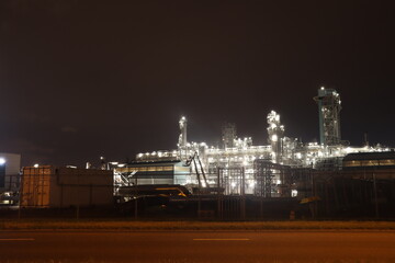 refinery of Shell and tanks of Mobil in the Pernis harbor Rotterdam