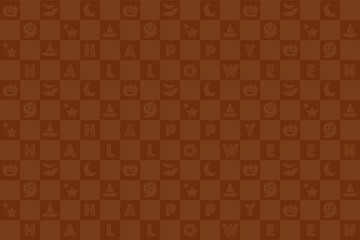 ハロウィンモノグラムパターン（茶）
