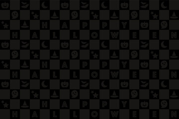 ハロウィンモノグラムパターン（黒）