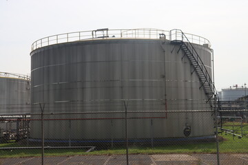 Oil and chemical storage tanks of Vopak in Rotterdam harbor