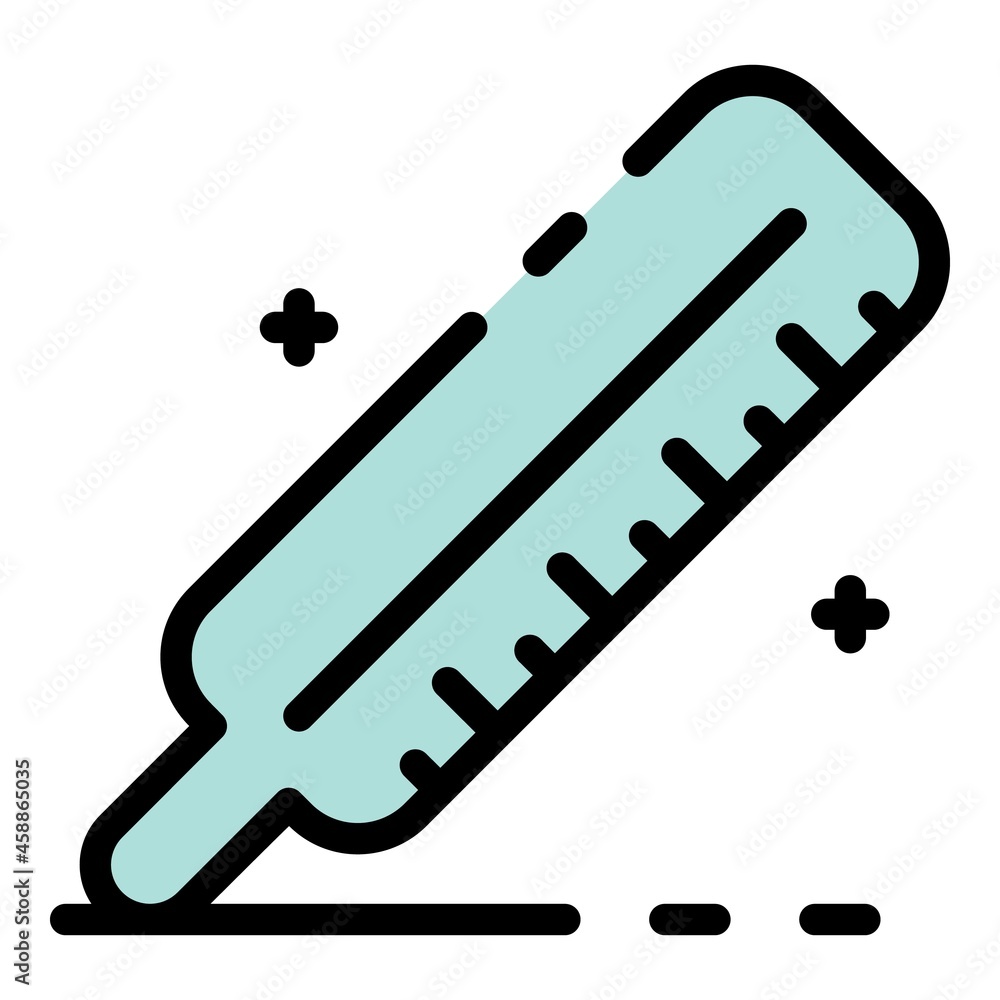 Poster analog thermometer icon. outline analog thermometer vector icon color flat isolated
