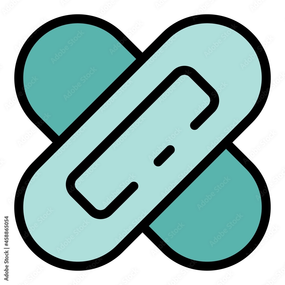 Poster sticky patch icon. outline sticky patch vector icon color flat isolated