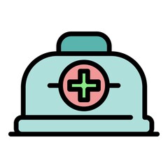 Medicine box icon. Outline medicine box vector icon color flat isolated