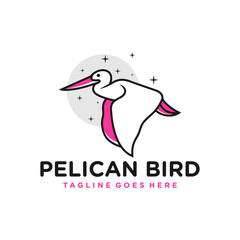pelican bird outline inspiration illustration logo