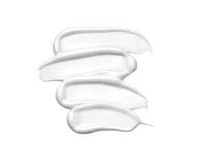White cosmetic cream smear isolated on white	

