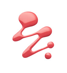 Red nail polish isolated on white	
