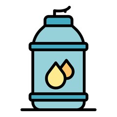 Bottle of milk icon. Outline bottle of milk vector icon color flat isolated