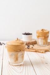 Iced Dalgona Coffee, a trendy fluffy creamy whipped coffee