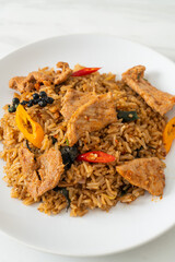 pork fried rice with herbs