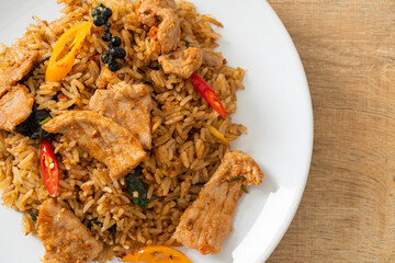 pork fried rice with herbs