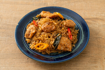 pork fried rice with herbs