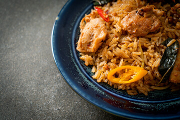 pork fried rice with herbs