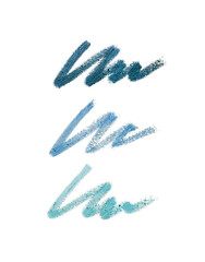 Cosmetic pencil strokes isolated on white