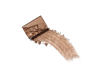 Crushed eyeshadow isolated on white