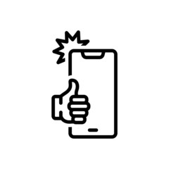 Black line icon for looks