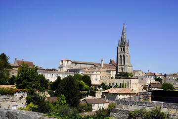 Naklejka premium Saint Emilion city top view wine village near Bordeaux France UNESCO World Heritage Site