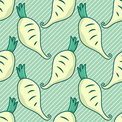 radish white vegetable seamless pattern vector illustration 