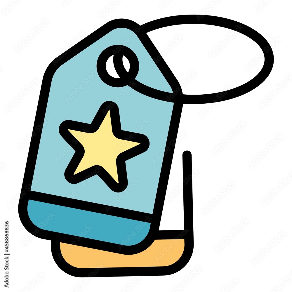 Poster labels icon. outline labels vector icon color flat isolated