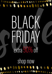 An advertising banner on the occasion of the Black Friday sale. Vector illustration concepts of online shopping website and mobile website banners, posters, newsletter designs, ads, coupons.
