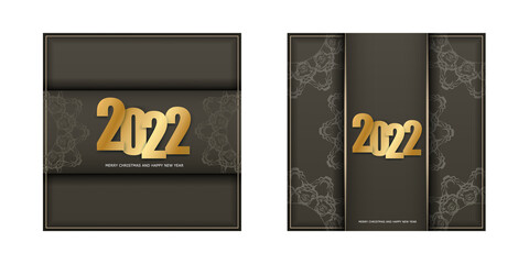 Brochure 2022 Merry Christmas Brown Color Abstract Light Pattern