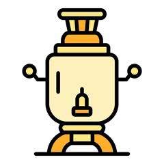 Samovar icon. Outline samovar vector icon color flat isolated