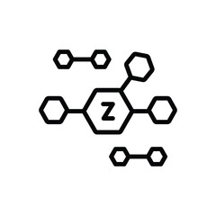Black line icon for zinc - obrazy, fototapety, plakaty