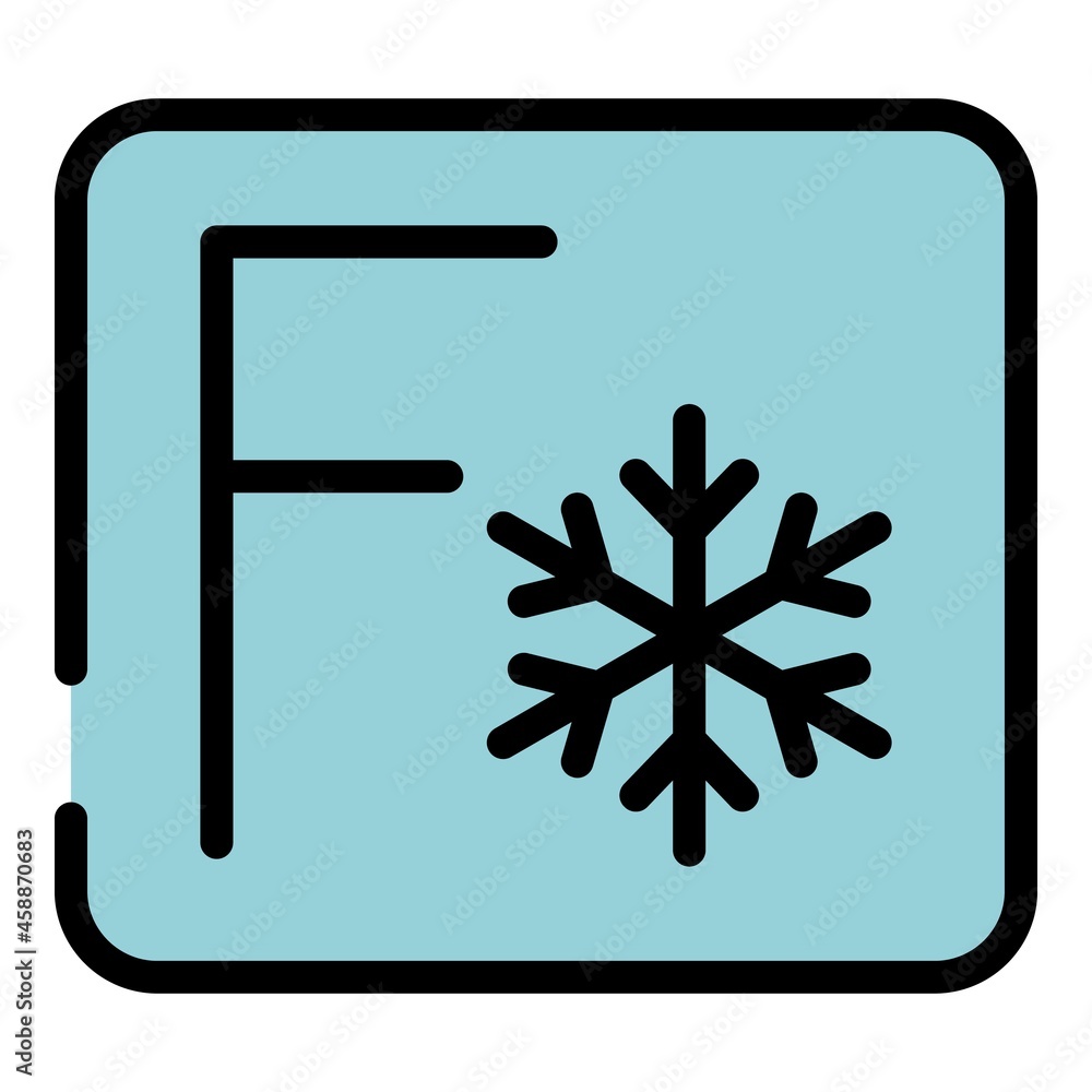 Aufkleber fahrenheit sign snowflake icon. outline fahrenheit sign snowflake vector icon color flat isolated
