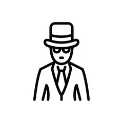 Black line icon for spy agent