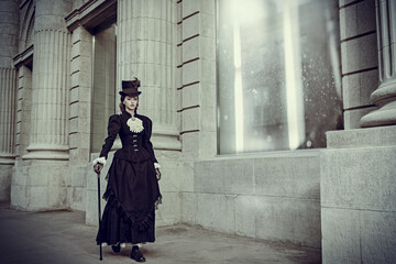 victorian lady walks