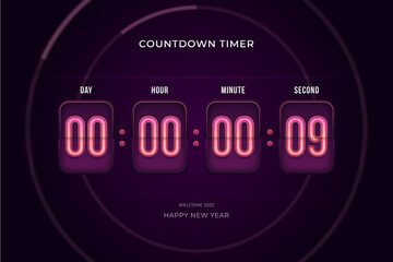 Countdown timer count day hour minute and second