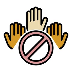 People hands protest icon. Outline people hands protest vector icon color flat isolated